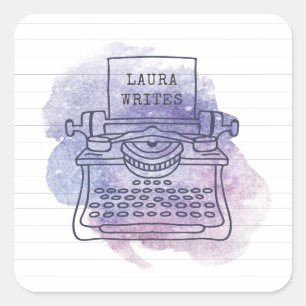 Schriftsteller Schriftsteller Blogger Journalist Quadratischer Aufkleber