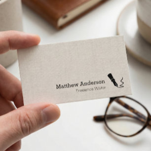 Schriftsteller-Stiftsymbol - Einfaches elegantes L Visitenkarte