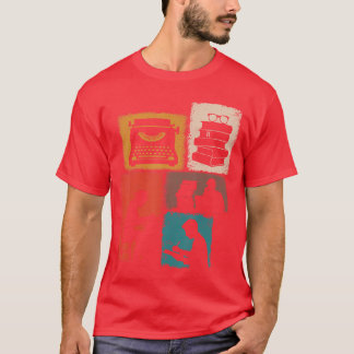 Schriftsteller Vintage Collage Schreiben Männer Au T-Shirt