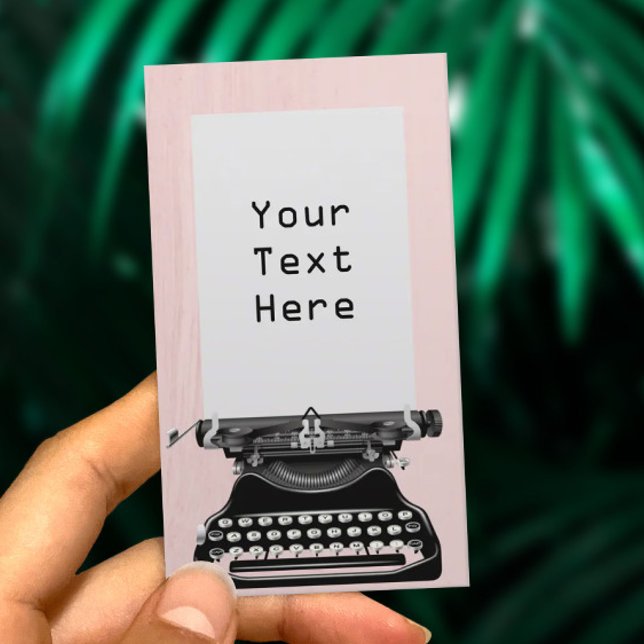 Schriftsteller Vintager Schreibmaschine Elegant Bl Visitenkarte (Von Creator hochgeladen)