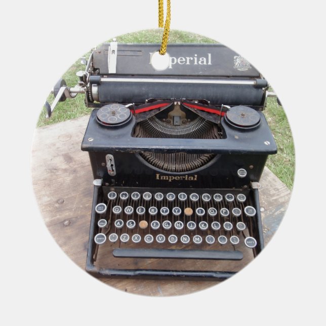 Schriftsteller Vintager Schrift Keramik Ornament (Vorne)