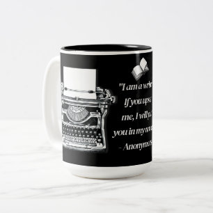 Schriftsteller-Zitat Vintage-Schreibmaschine Zweifarbige Tasse