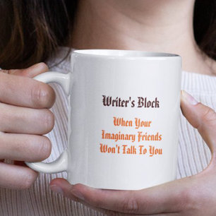 Schriftstellerblock Lustige Zitat Humor Tee Kaffee Zweifarbige Tasse