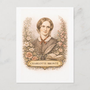 Schriftstellerin Charlotte Bronte im Vintage-Stil Postkarte