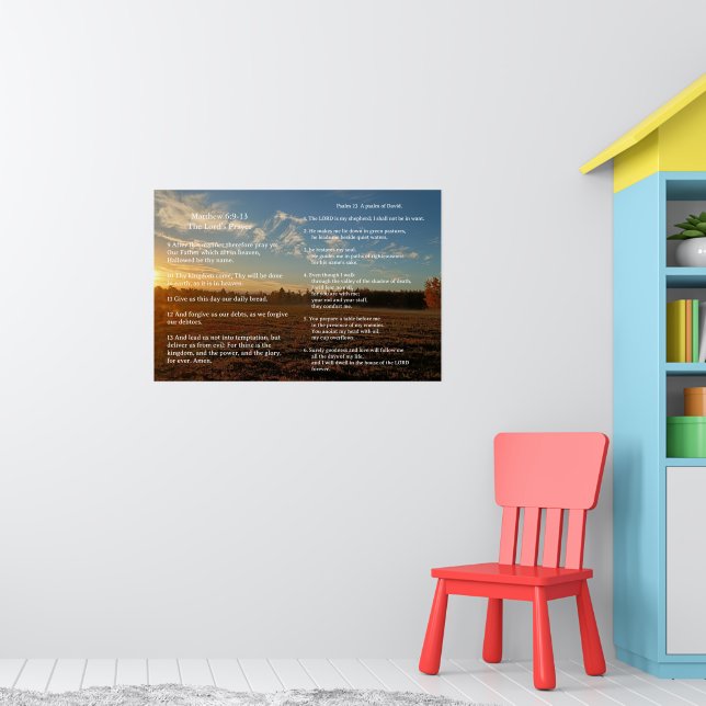 Schriftvorlage, Psalm 23, Vaterunser Poster (Kinderzimmer 1)