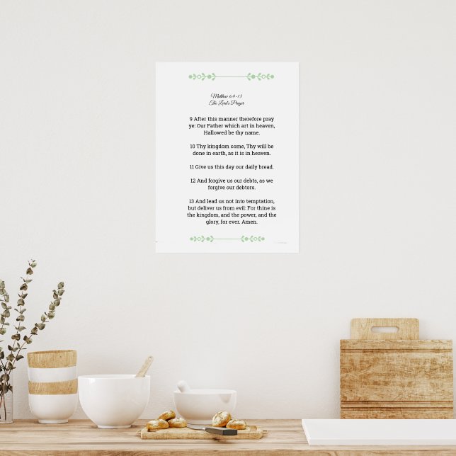 Schriftvorlage, Vaterunser, schwarz  Poster (Küche)