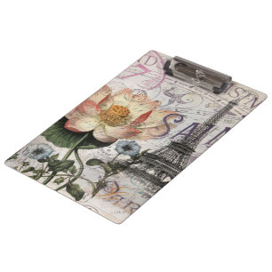 Schriftzeichen, französischer Botanischer Lotus pa Klemmbrett