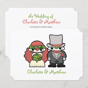 Schriftzeichen Karikaturen Whimsical Wedding Einladung