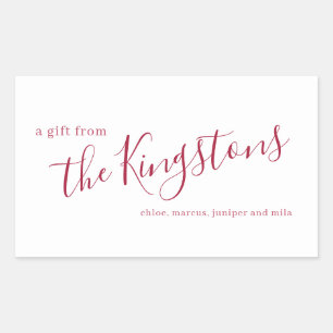 Schriftzeichen-Nachname Rechteckige Aufkleber