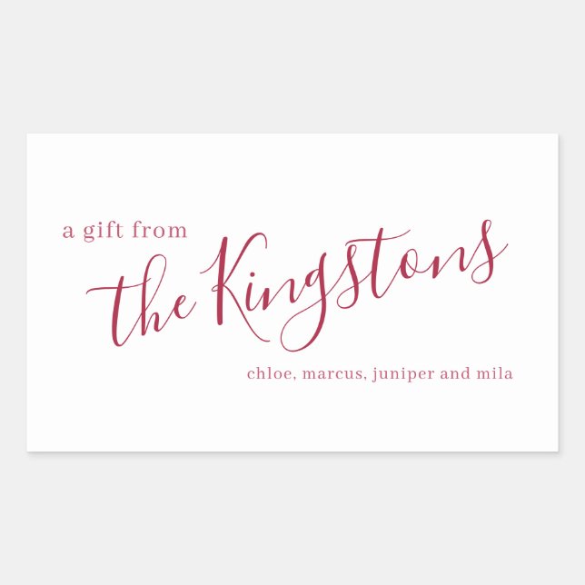 Schriftzeichen-Nachname Rechteckige Aufkleber (Vorderseite)