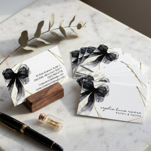 Schriftzug Black Bow Gold Luxus Markenkarte Visitenkarte