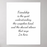 Schriftzug Freundschaft Zitat Kunstposter