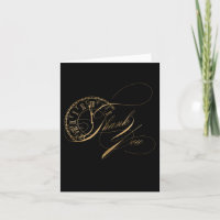 Schriftzug Silvester Faux Gold Dankeschönkarte