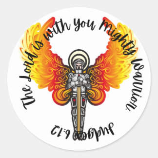 Schriftzüge (Richter 6:12) Runder Aufkleber