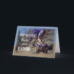 Schritt-Bruder trägt Mountainbike-Geburtstag zur Karte<br><div class="desc">Ein Typ reitet schnell ein Gebirgsfahrrad abwärts. Eine große Geburtstagskarte in den blauen,  braunen und weißen Farben für einen Schritt-Bruder,  der Sport und Natur mag.</div>