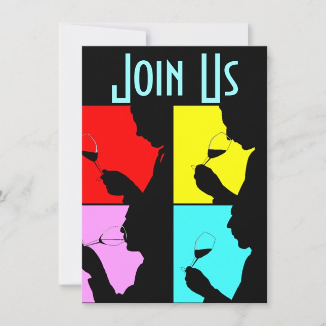 Schritt-Einladung der PopArt Einladung (Vorderseite)