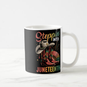 Schritt in die Juneteenth Black History Cowgirl Bo Kaffeetasse