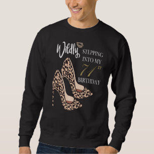 Schritt in mein 71. Geburtstag Leopard Print Cheet Sweatshirt