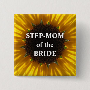 Schritt-Mama der Braut-Sonnenblume Button
