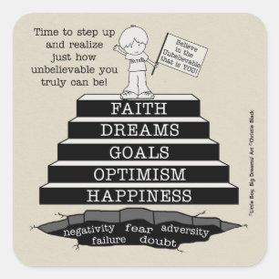 Schritt Quadratischer Aufkleber