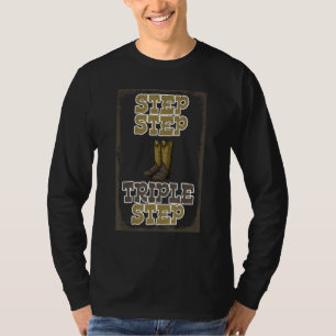 Schritt Schritt Dreifach-Linientanz-Süchtiger Schu T-Shirt