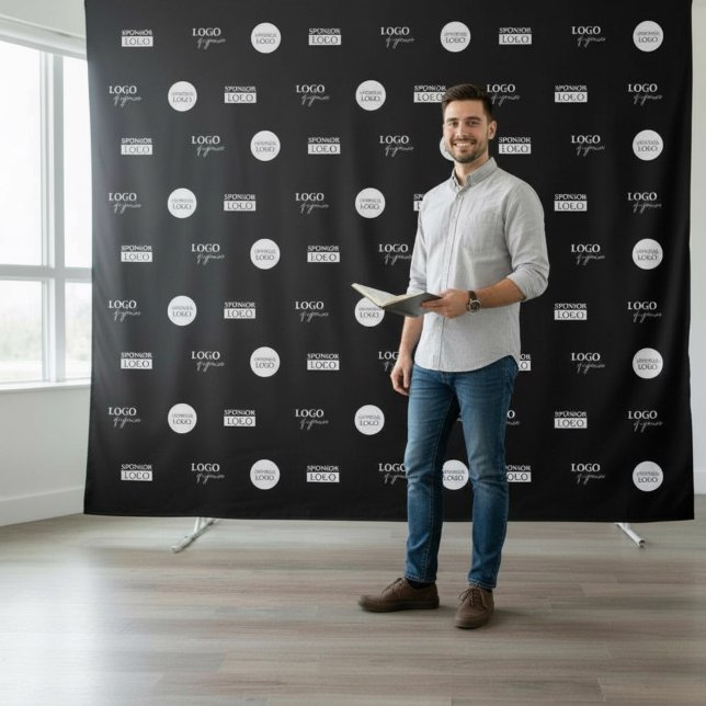 Schritt und Wiederholung der Werbemittelwand des S Wandteppich (Custom 3 sponsor logo step and repeat backdrop)