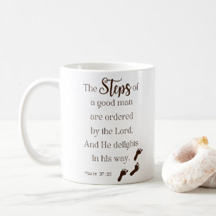 Schritte eines guten Mannes - Psalm 37:23 Bibelver Kaffeetasse