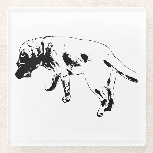 Schritte und Geschichten Glasuntersetzer (Vorderseite)