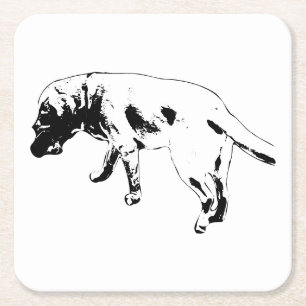 Schritte und Geschichten Rechteckiger Pappuntersetzer