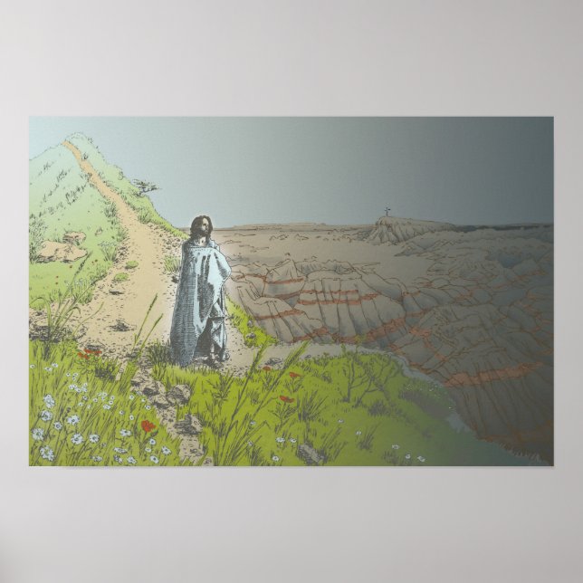 Schritte zum Kreuz Poster (Vorne)