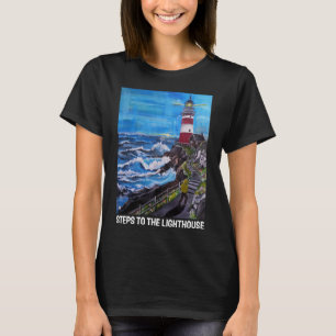 Schritte zum Leuchtturm-Gemälde von Alfred Fox T-Shirt
