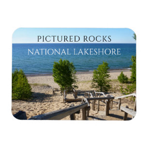 Schritte zum Twelvemile Beach, Pictured Rocks Magn Magnet