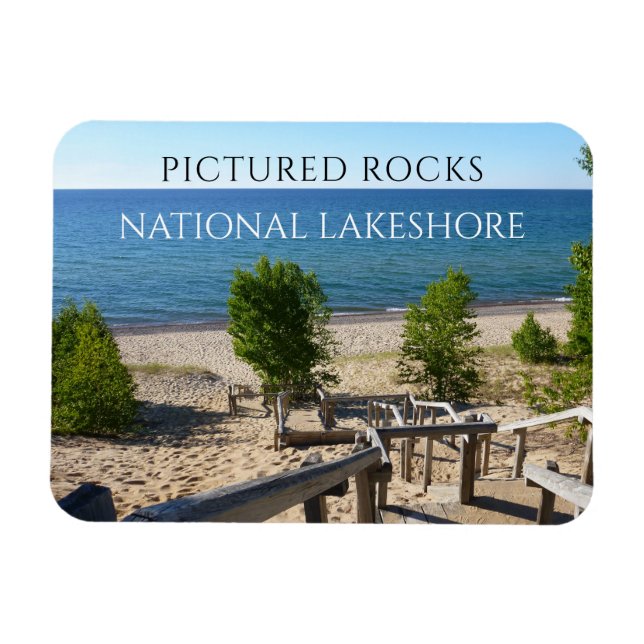 Schritte zum Twelvemile Beach, Pictured Rocks Magn Magnet (Horizontal)