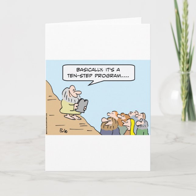 Schrittprogramm Moses-Gebote zehn Karte (Vorderseite)