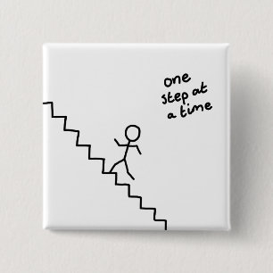 "schrittweise" knöpfen stickman auf der Treppe Button