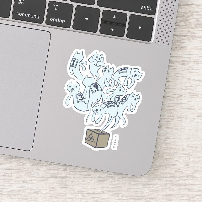 Schrödinger Cat 9 Lives Aufkleber (Detail)