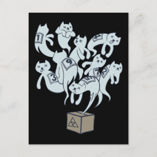 Schrödinger Cat 9 Lives Postkarte