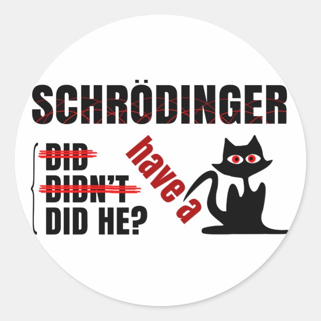 Schrodinger-Dillema Runder Aufkleber (Vorderseite)