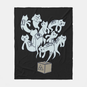 Schrödinger Katze 9 Leben Fleecedecke