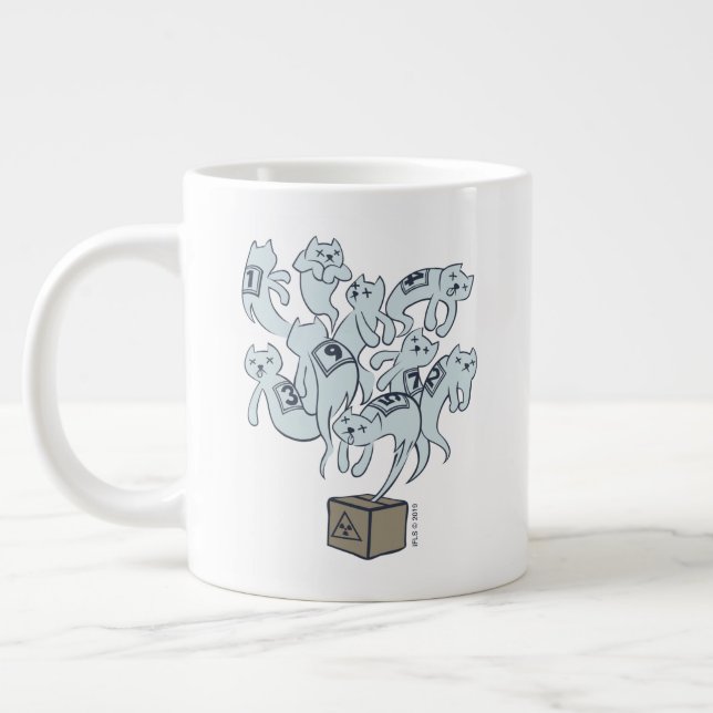 Schrödinger Katze 9 Leben Jumbo-Tasse (Links)
