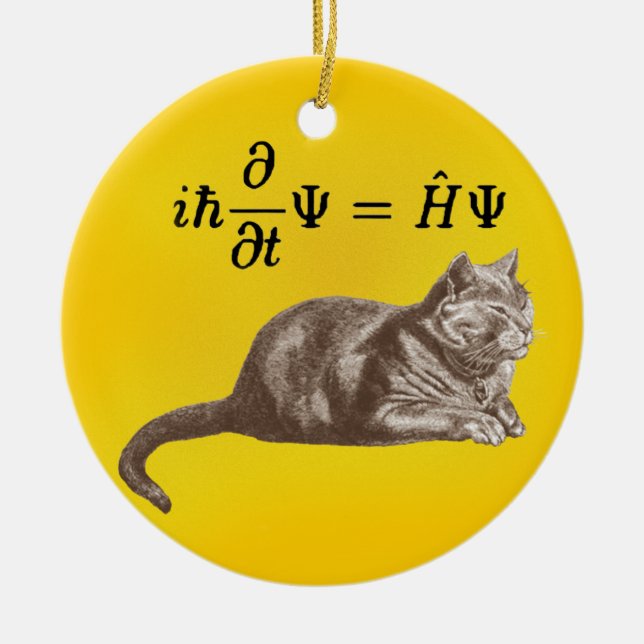 Schrodinger Katze Keramik Ornament (Vorne)