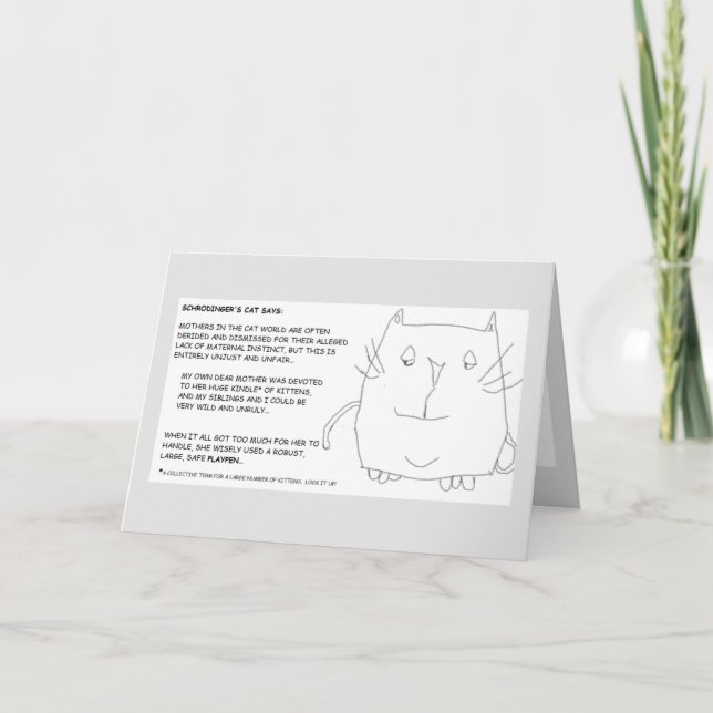 Schrodinger-Katze: Muttertag Karte (Vorderseite)