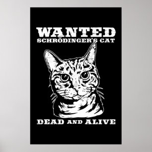 Schrodinger-Katze wollte tot oder lebendig Poster