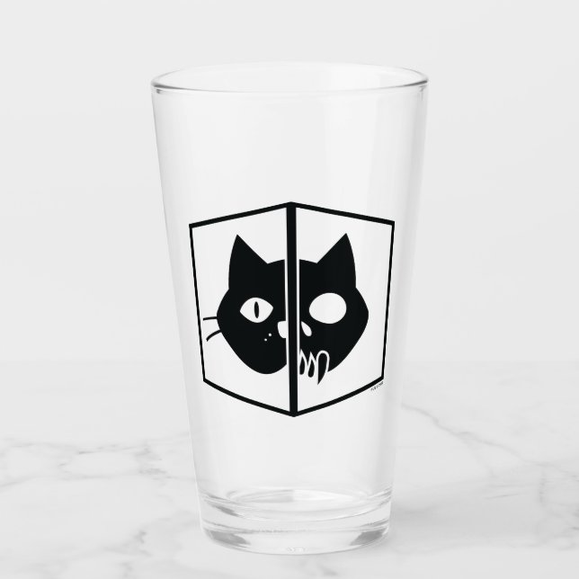 Schrödinger Katzen-Grafik Glas (Vorderseite)