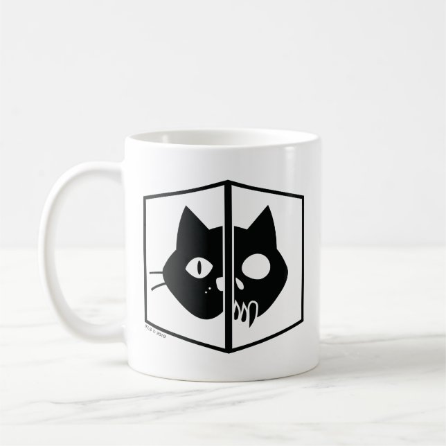 Schrödinger Katzen-Grafik Kaffeetasse (Links)