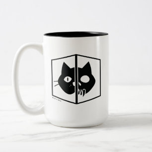 Schrödinger Katzen-Grafik Zweifarbige Tasse