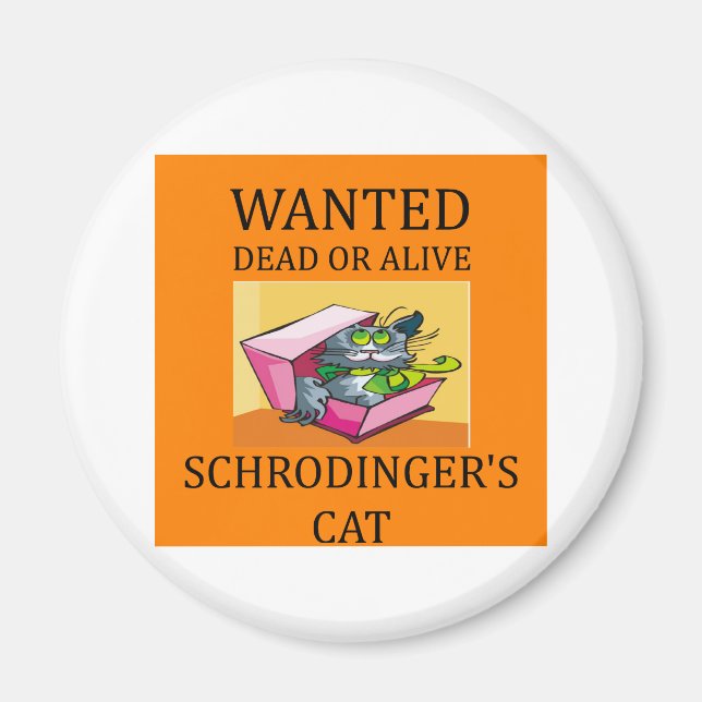 Schrodinger-Katzenwitz Magnet (Vorne)