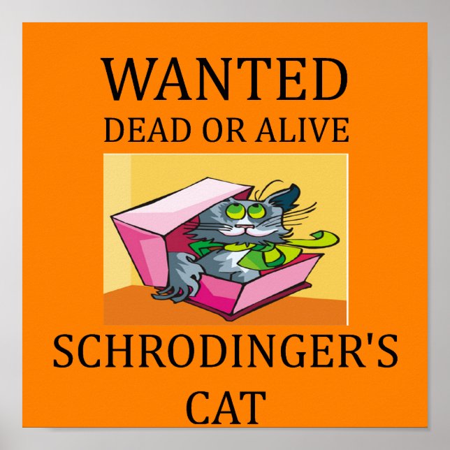 Schrodinger-Katzenwitz Poster (Vorne)
