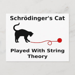 Schrödinger’s Cat Played With String Theory Postkarte