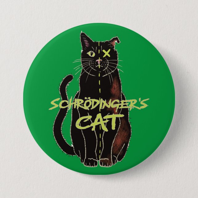 Schrodingers Cat Funny Physics Button (Vorderseite)